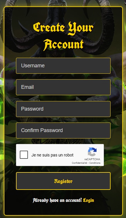Create Account